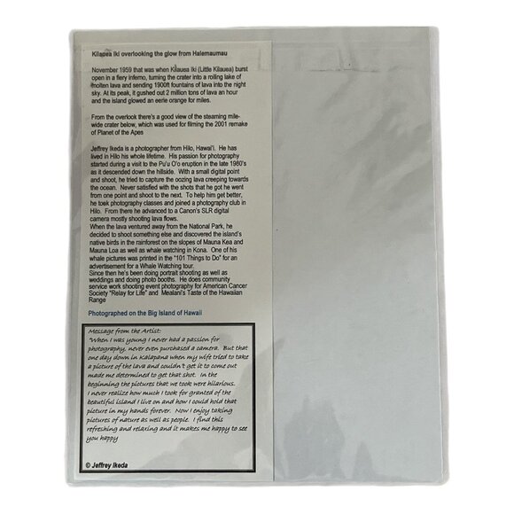 Jeffrey Ikeda Signed 8x10 Photo Print – Kilauea Iki Glow from Halemaumau, Hawaii - Picture 4 of 6